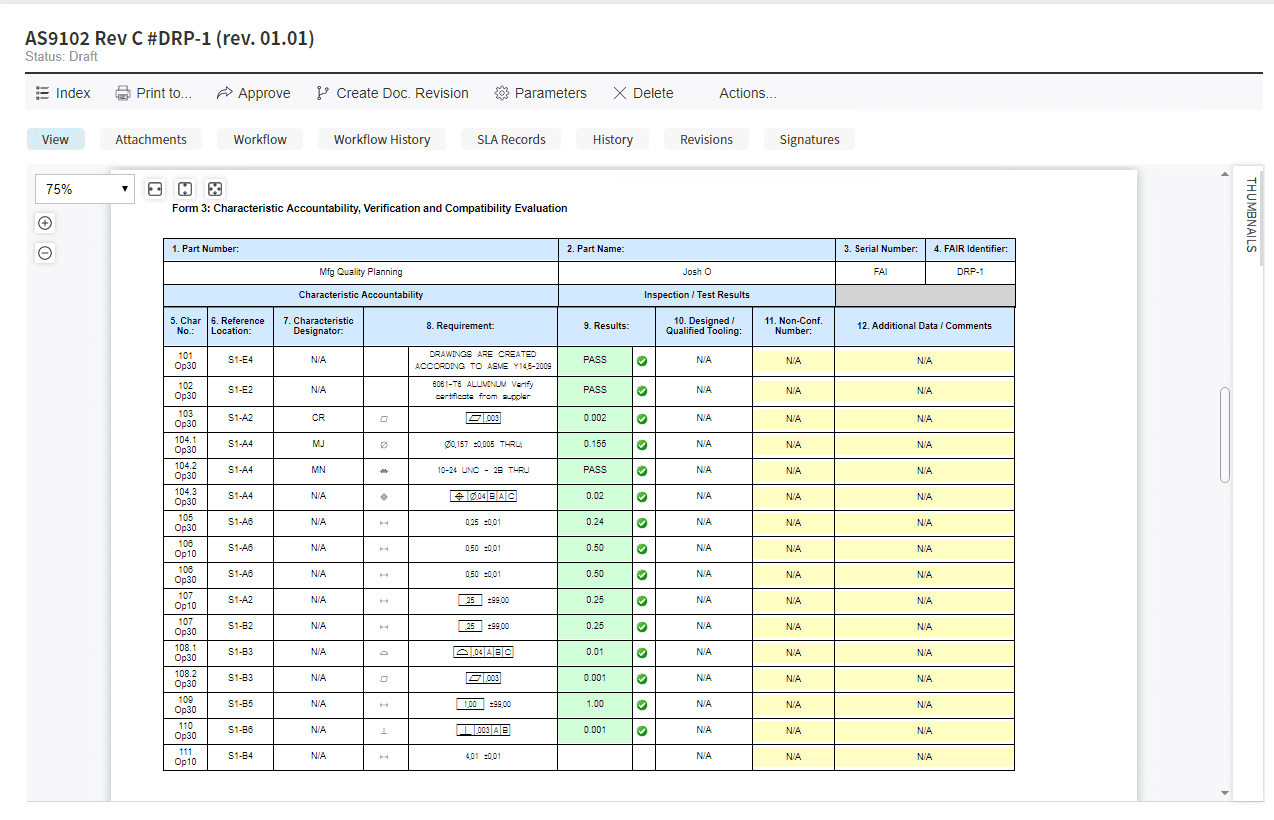 360 FAI Report Form 3. Characteristic Accountability, Verification and Compatibility Evaluation