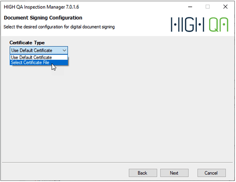 Document Signing Configuration