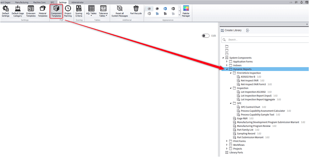 Component-Templates Dynamic Reports