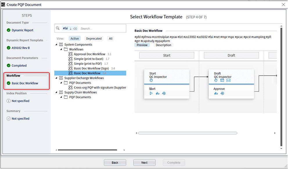 PQP Document - Workflow Template