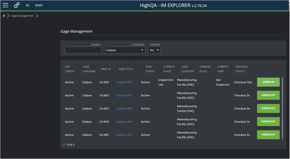 IM Explorer Gage Management 